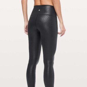 Lululemon Wunder Under High Rise Tight Matte Black Foil 28"‎ Size 4
